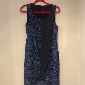 Black and blue sleeveless dress